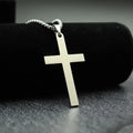 Simple Cross With Circle Pendant Necklace | Stainless Steel Christ Cruz Chain for Men and Boys