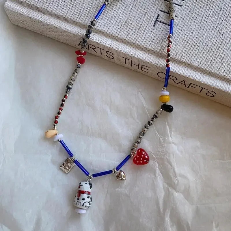 Personalized Dalmatian Pendant Necklace | Custom Beaded Jewelry Gift