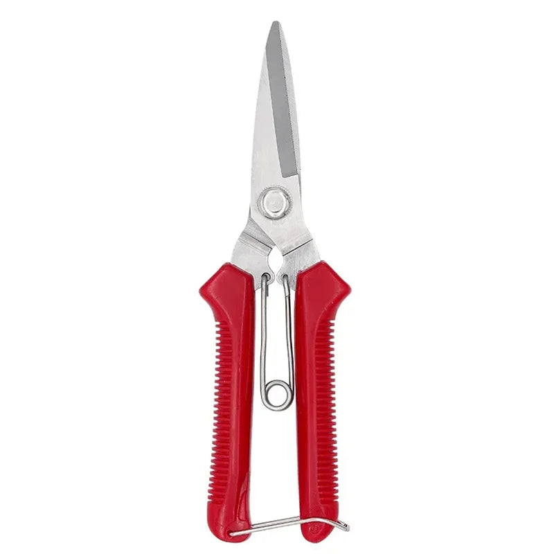 190mm Straight Head Pruning Shears | Stainless Steel Garden Scissors
