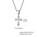 Plain Cross Necklace for Men and Boys | Stainless Steel Silver Tone Religious Jewelry