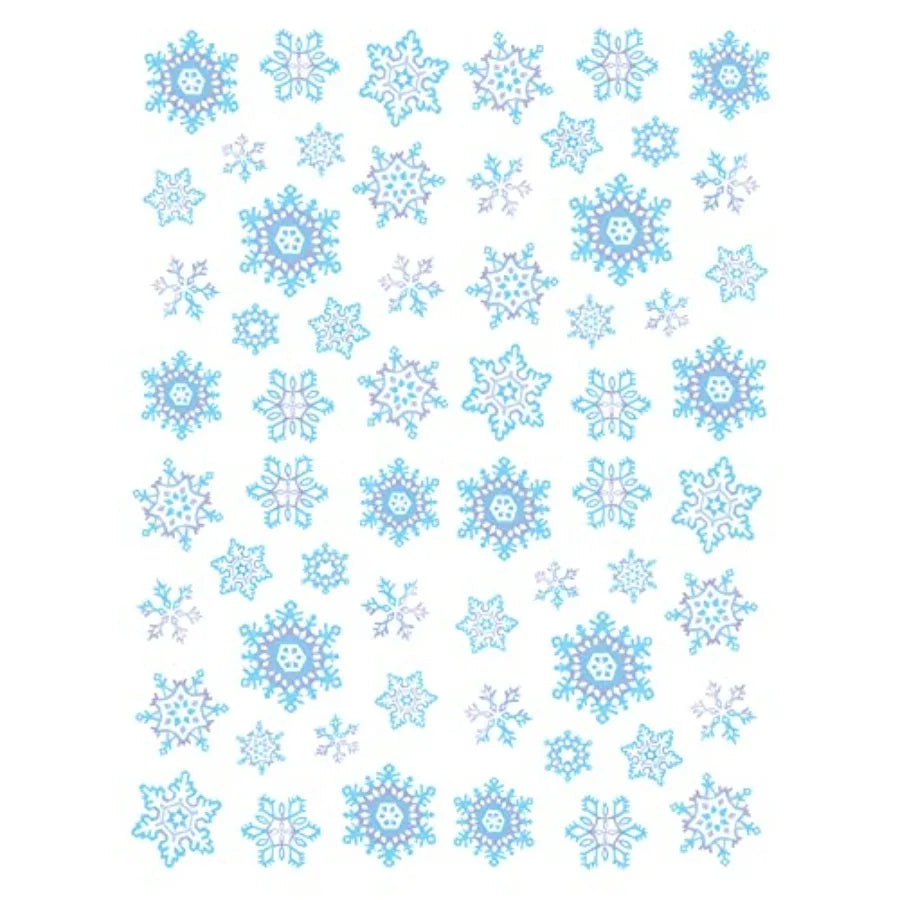 Snowflake Stickers for Winter Decor | Blue Grey White Pack of 60