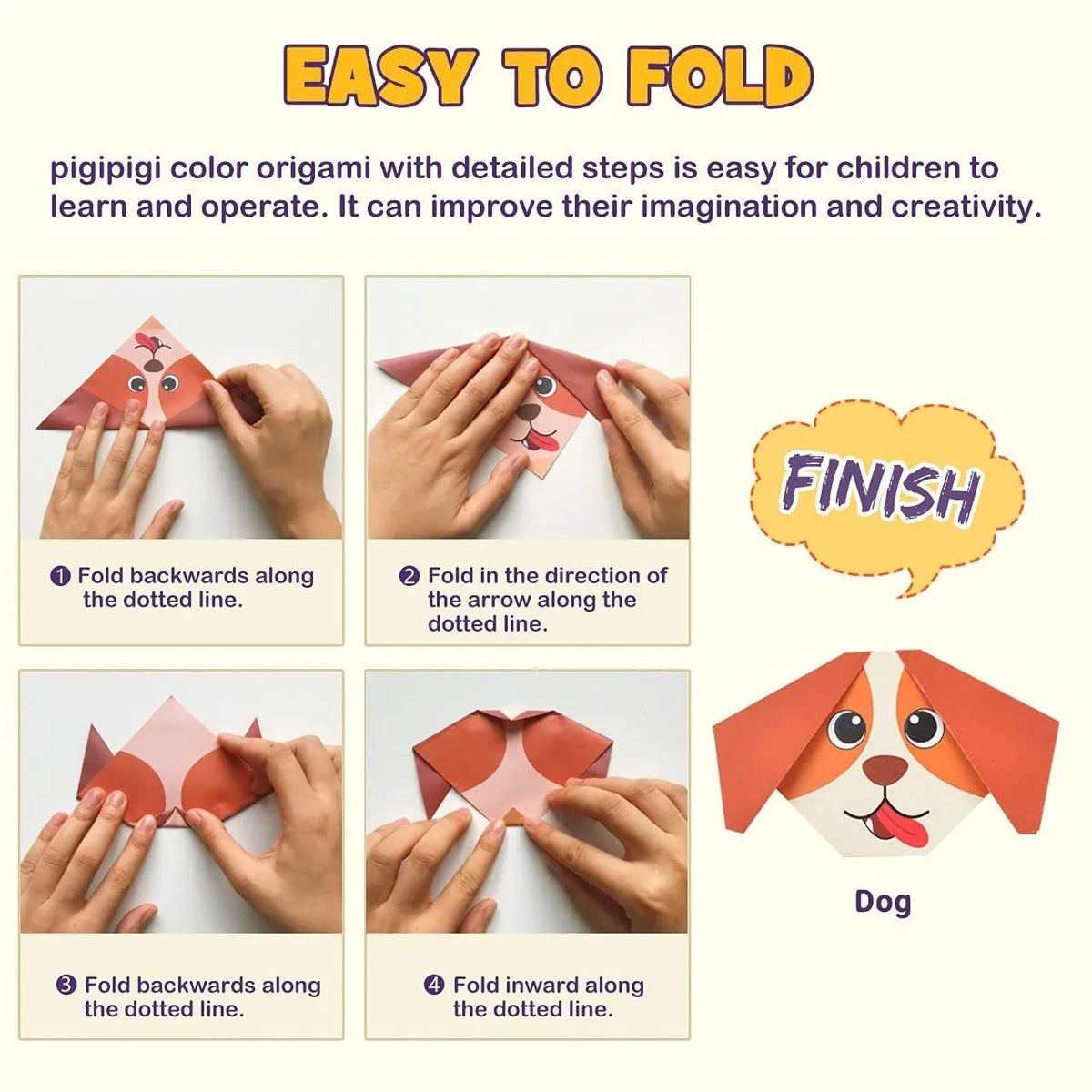 Origami Paper Set 54 Sheets | Double-Sided Folding Paper with Instructions