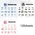 Fragmented Verse Patchwork Fabric PET Sticker Pack | 120pcs DIY Craft Stickers