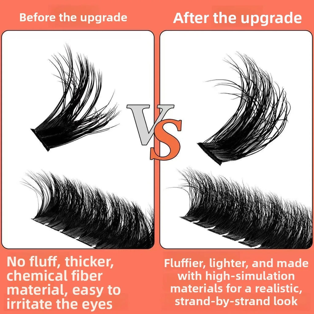 80D-100D 8D Fluffy Cluster Lash Extensions D Curl Mixed Tray Soft Reusable DIY Individual Lashes For Home Beginners