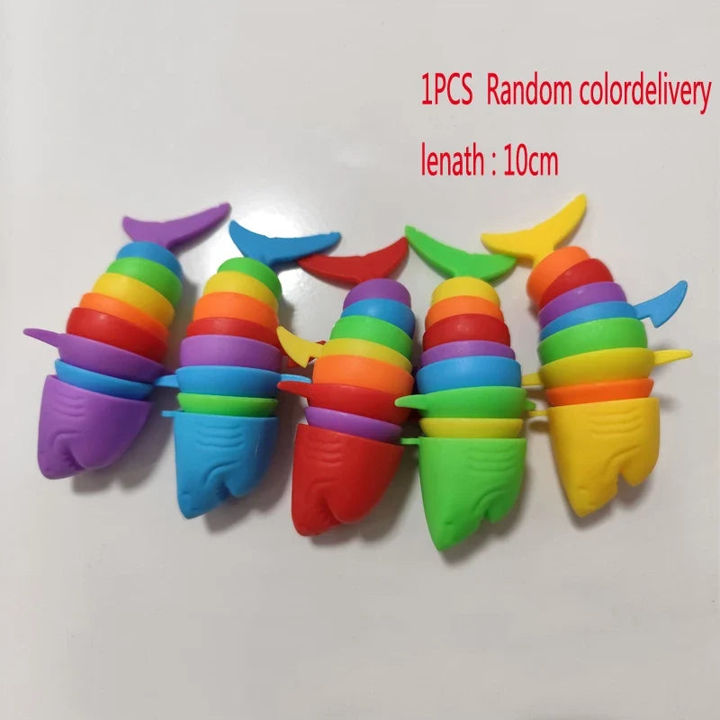 Colorful Slug Fidget Toy | Articulated 3D Sensory Toy for Stress Relief