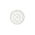Viking Protection Runes Vegvisir Compass Talisman Red Vinyl Decal | Car and Laptop Decorative Sticker
