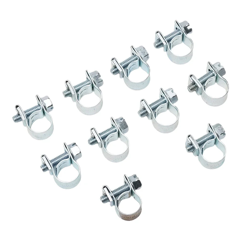 10pcs Stainless Steel Hose Clamp Set | Secure Pipe and Fuel Line Clips