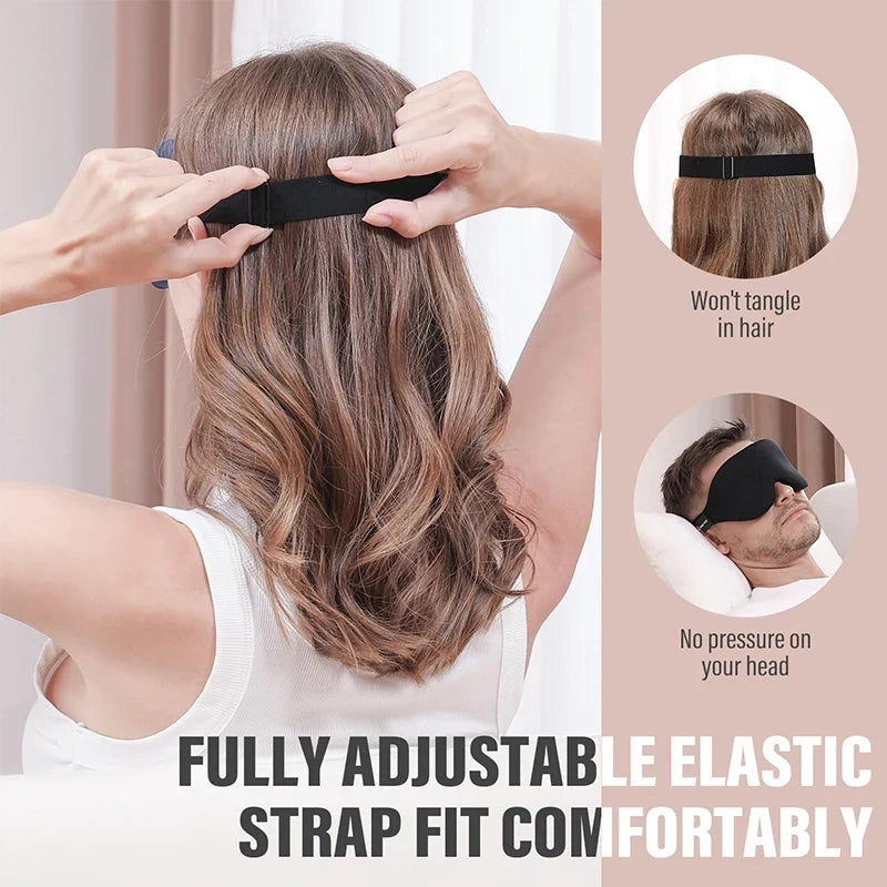 3D Sleep Mask for Light Blocking | Contoured Eye Cover with Soft Padding