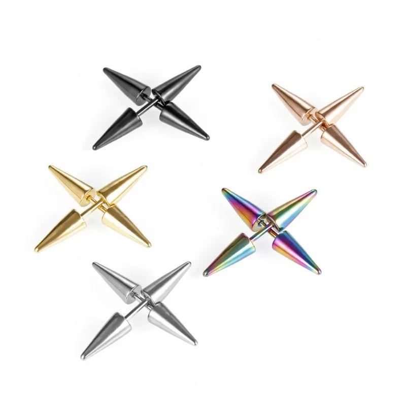 1Pair Fashion 316L Stainless Steel Spike Stud Earrings for Women Men, Classic Cartilage Tragus Helix Earring Piercing Jewelry