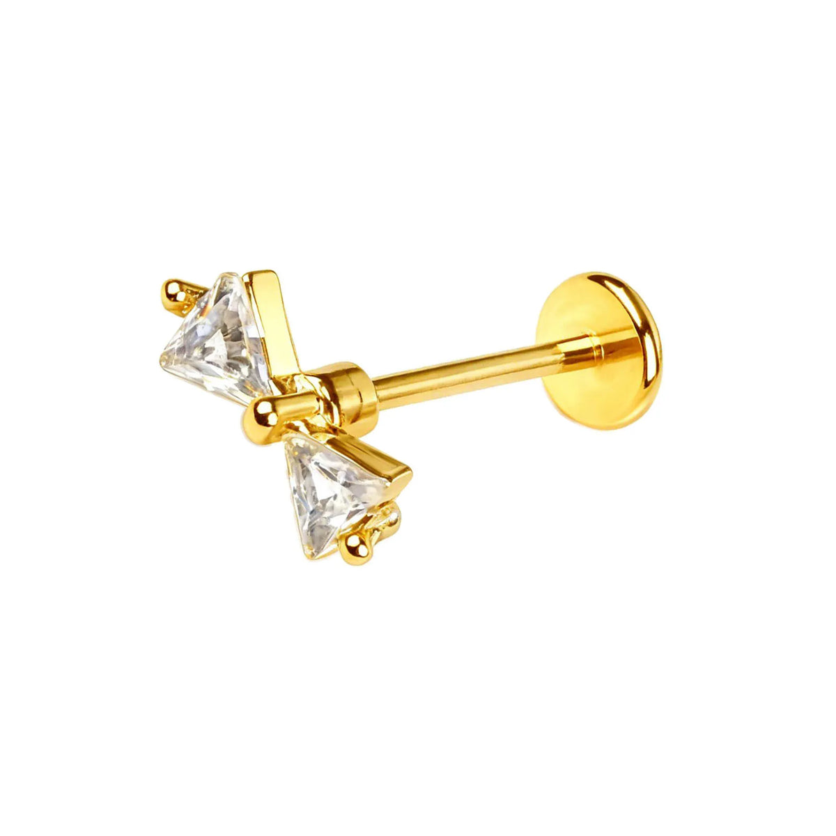 Stainless Steel Ear Studs - Micro Paved Zirconia Cartilage Earrings, Delicate Minimalist Piercing Jewelry for Women