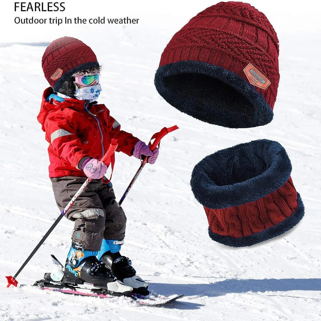 Children Winter Knit Hat and Scarf Set | Warm Unisex Accessory