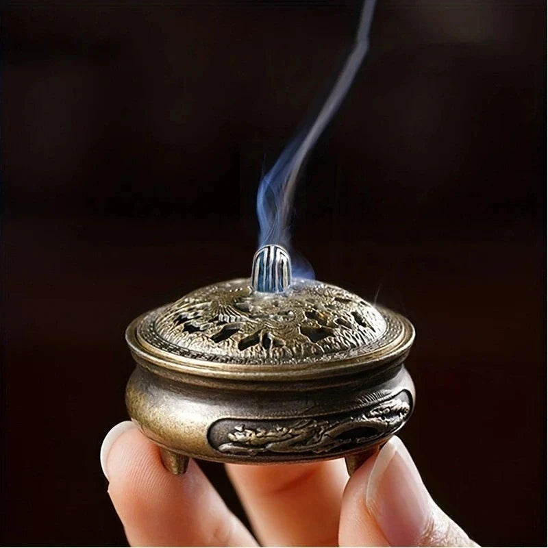 Mini Alloy Antique Three-legged Aromatherapy Stove | DIY Incense Burner Tea Ceremony Decor