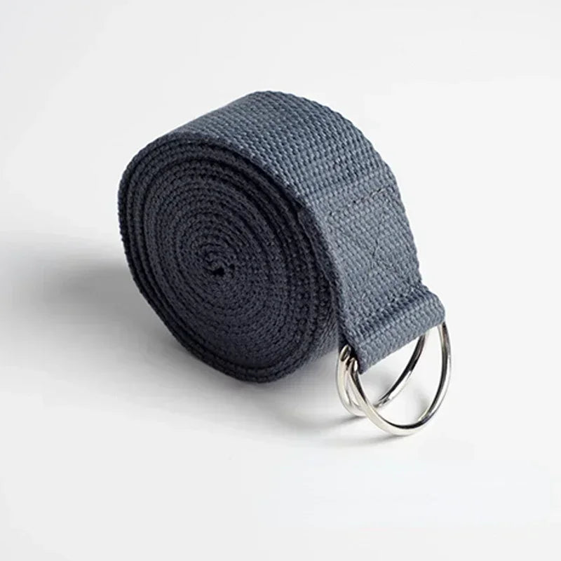 1.8m Cotton Yoga Strap with D-Ring Buckle | Adjustable Stretching Aid for Flexibility