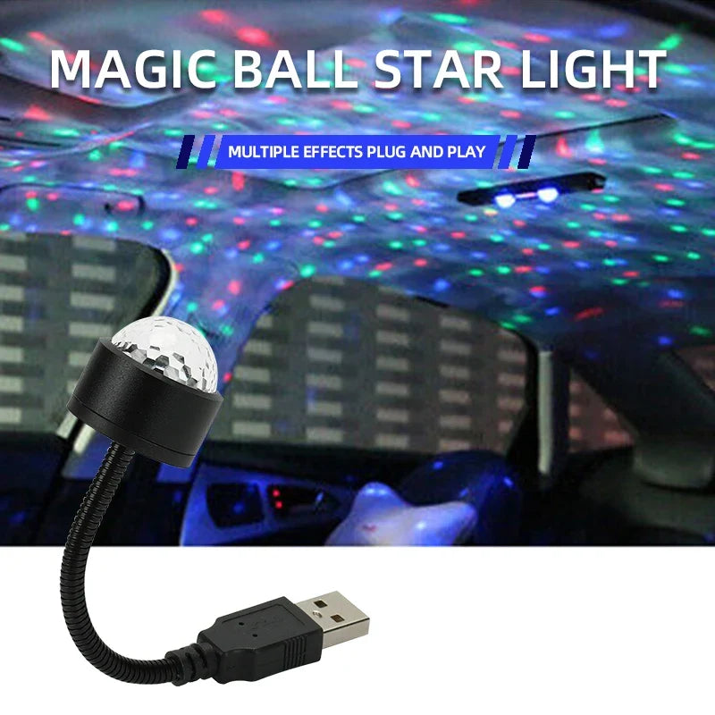LED Starry Sky Ball Night Light | USB Sound Activated RGB Atmosphere Lamp
