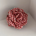 Plaid Fabric Flower Hair Claw Clips for Women Girls Korean Fashion Summer Vacation Ponytail Holder Hair Styling Accessories New