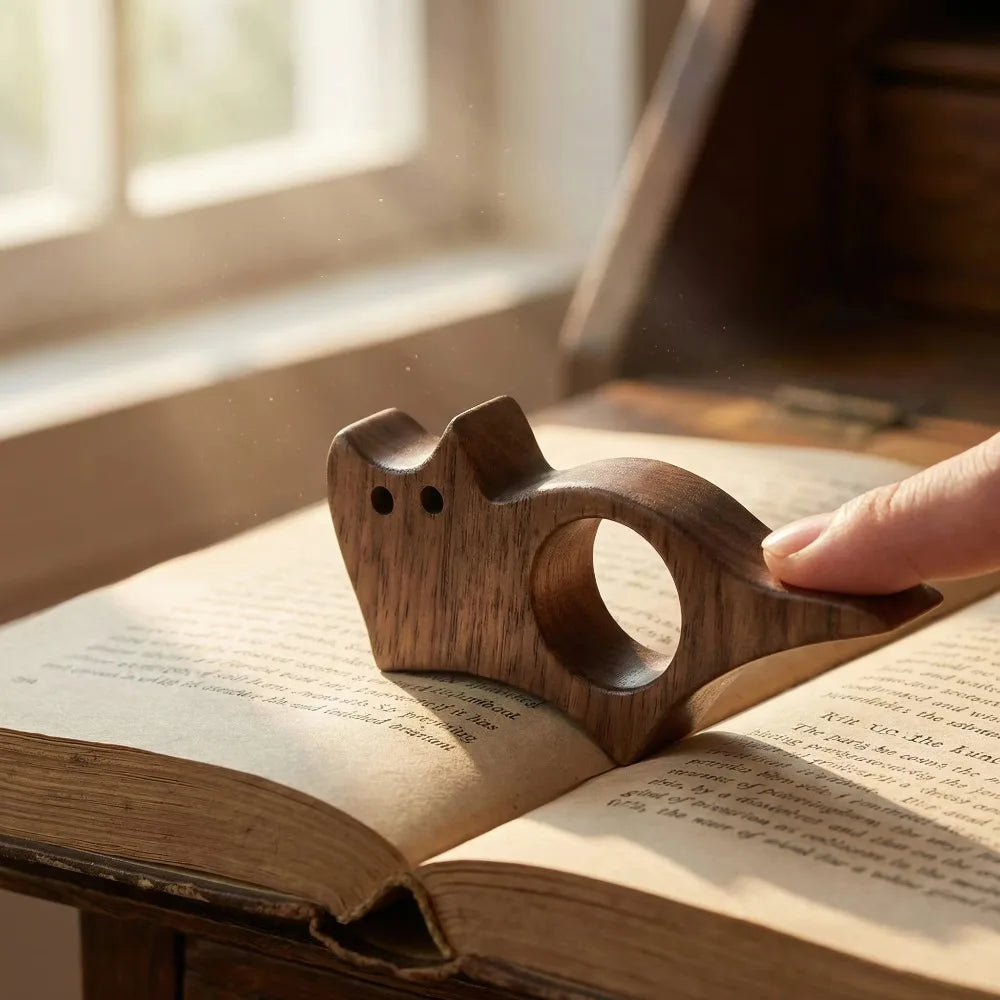 Wooden Pet Cat Dog Reading Bookmark Bookmarks Rings School Supplies Student Pages Guide Marker Marking Sign Book Page Holder