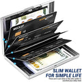RFID Blocking Credit Card Holder | Slim Metal Wallet for 6 Cards