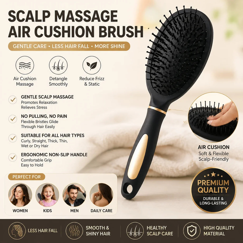 Scalp Massage Air Cushion Hair Brush Anti Tangle Detangling Comb Reduce Hair Fall Anti Static Hair Care Brush for Women Kids Men