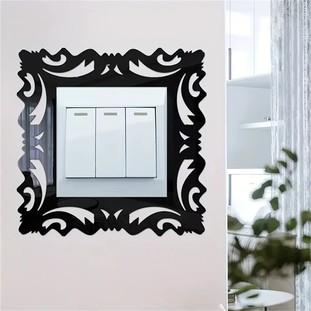 Mirror Style Switch Decals | 4 Pack Decorative Wall Stickers for Living Room