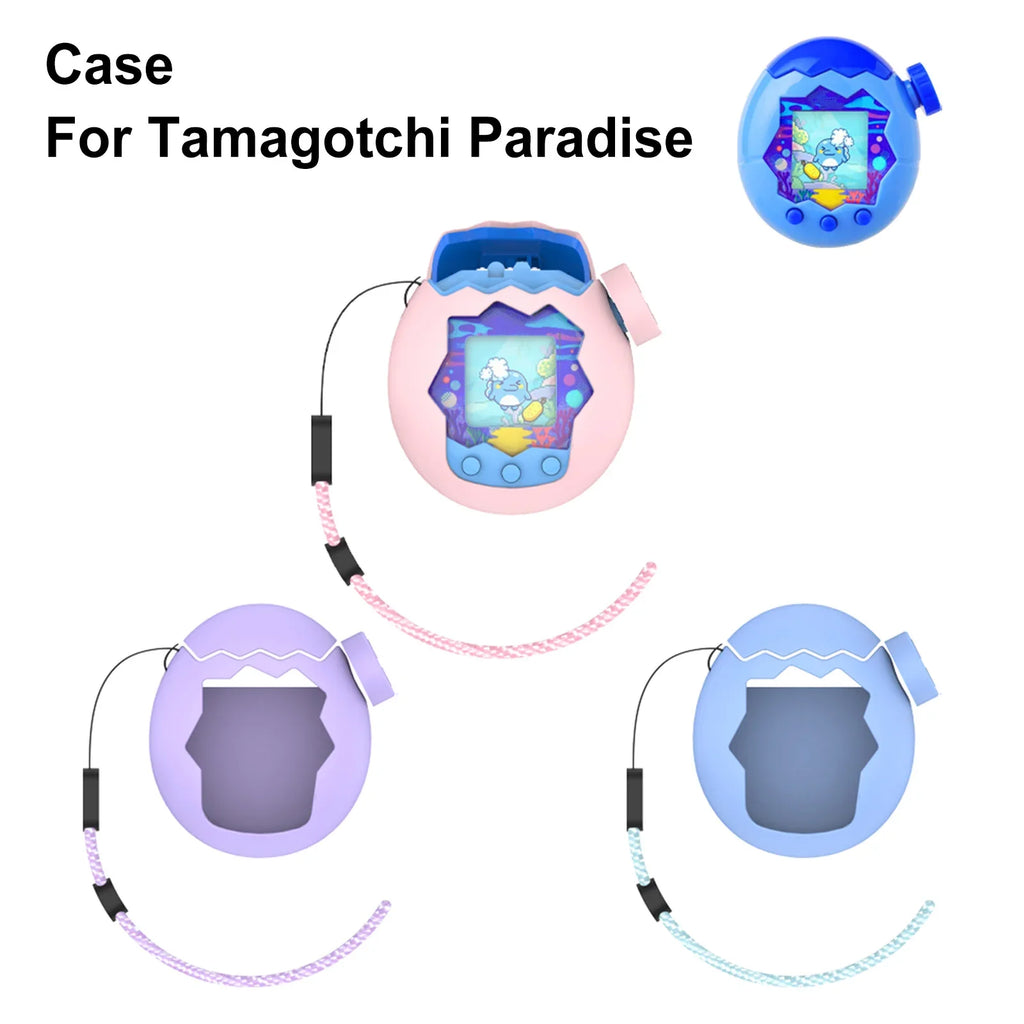 Silicone Cover with Thumb Grips and Lanyard | Soft Protective Case for Tamagotchi Paradise