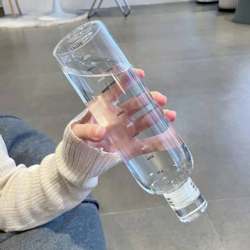 Hydration Time Water Bottle with Time Scale | Portable Sports Water Container