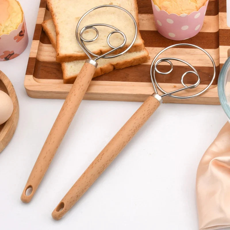 10 Inch Danish Dough Whisk | Hand Blender for Bread, Batter, and Eggs