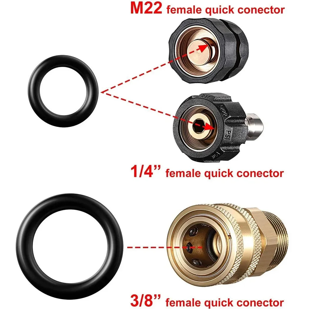 High Pressure Washer O Ring Set | M22 Quick Disconnect Fitting Gasket Seals