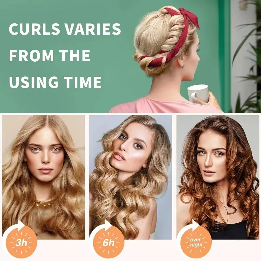 Heatless Curling Rod Headband | No Heat Hair Curler for Soft Overnight Curls