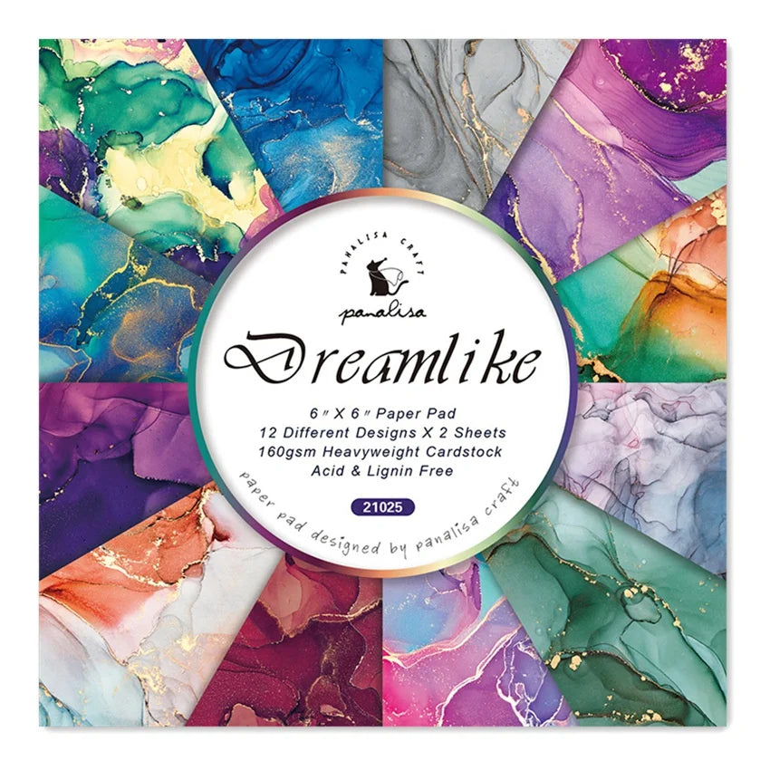 Dreamy Cardstock Paper Pad | 24 Sheets Single-Sided Decorative Craft Paper for DIY Projects