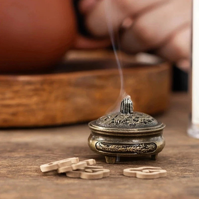 Mini Alloy Antique Three-legged Aromatherapy Stove | DIY Incense Burner Tea Ceremony Decor