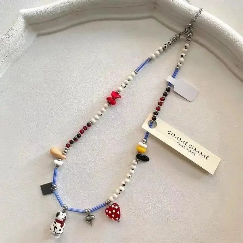 Personalized Dalmatian Pendant Necklace | Custom Beaded Jewelry Gift