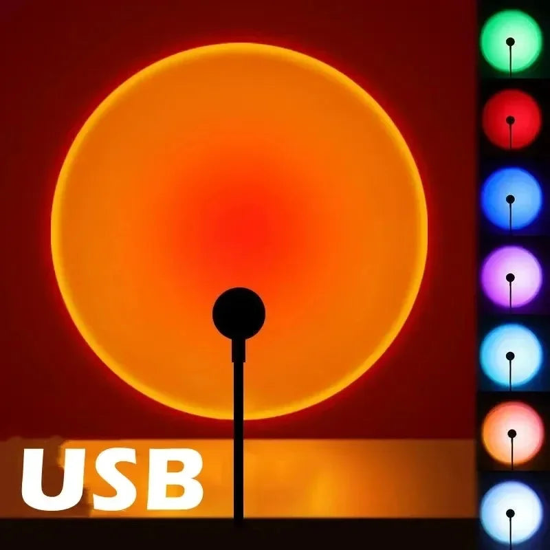 Sunset Projection Lamp | USB Atmosphere Night Light for Photography and Room Decor