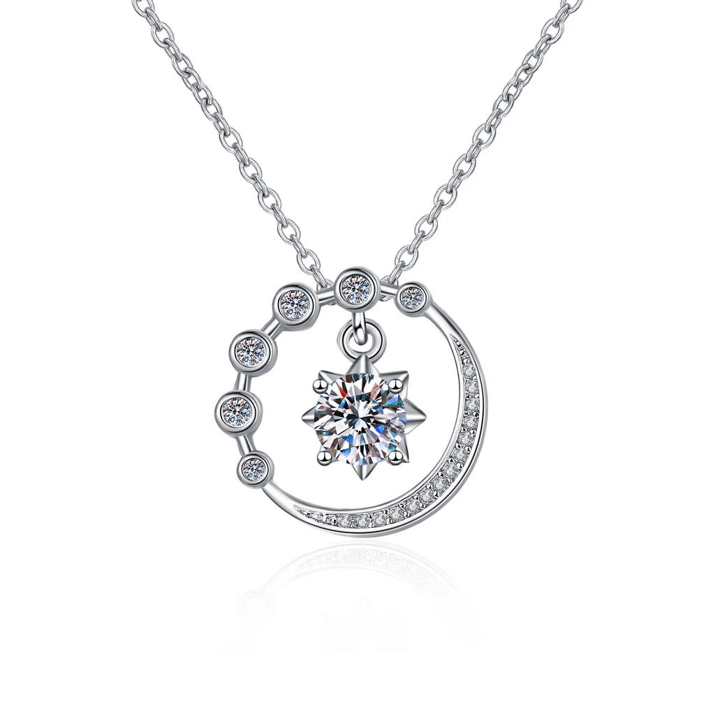 925 Sterling Silver Necklace Pendant Shining Zircon for Women Wedding Jewelry Engagement Charm Party Gift