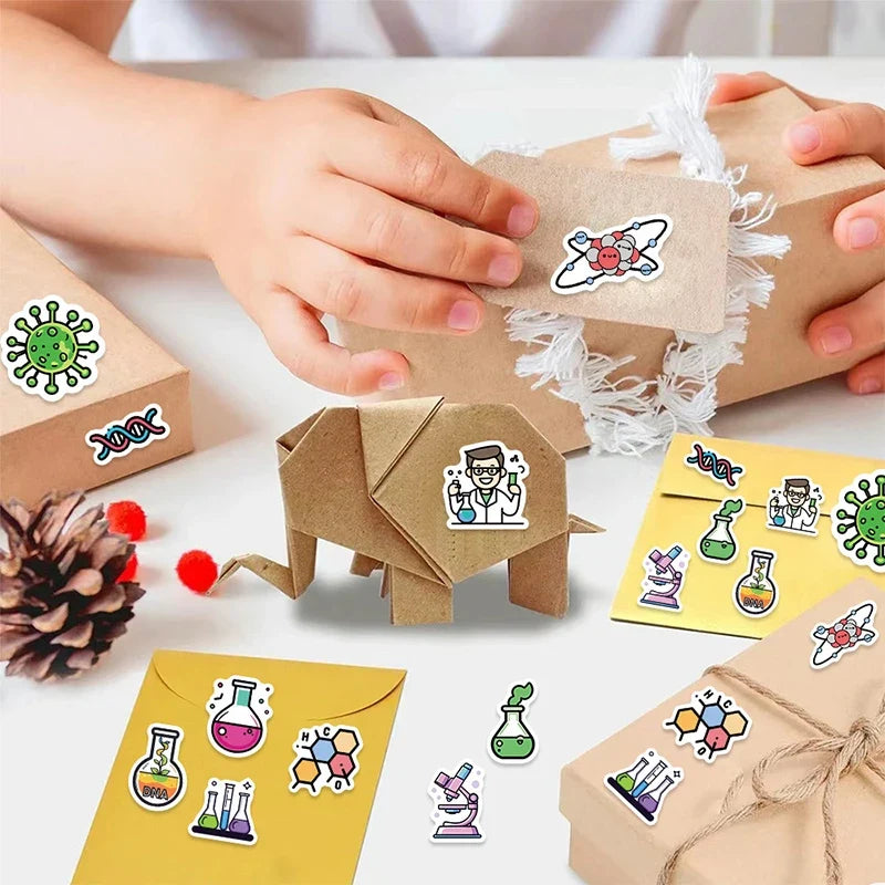 500PCS Science Lab Stickers | Waterproof Vinyl Decals for Chemistry Biology Experiments