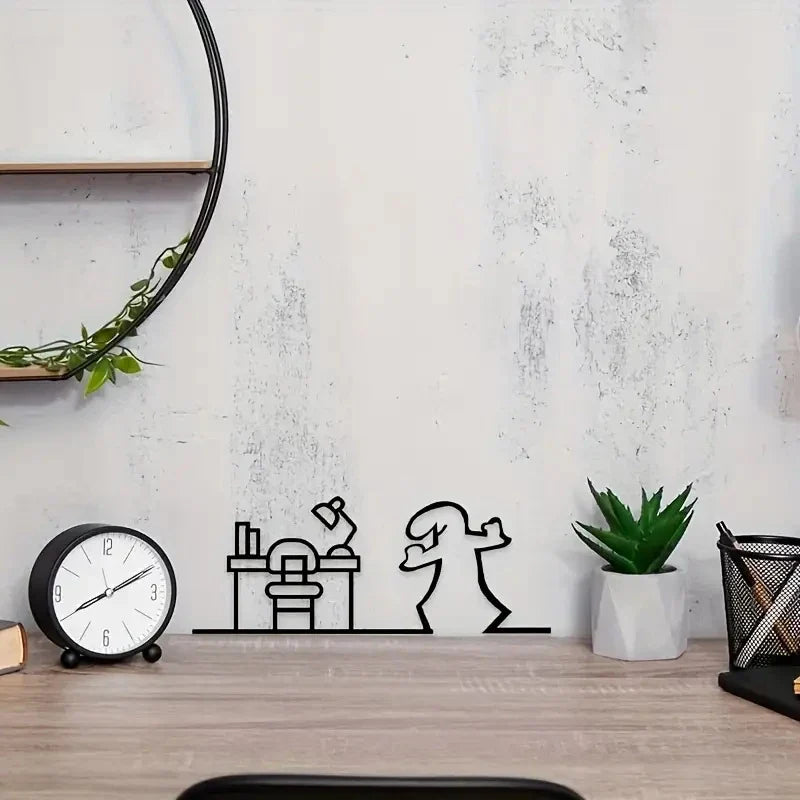 La Linea Minimalist Line Art Door Sticker | Home Decoration