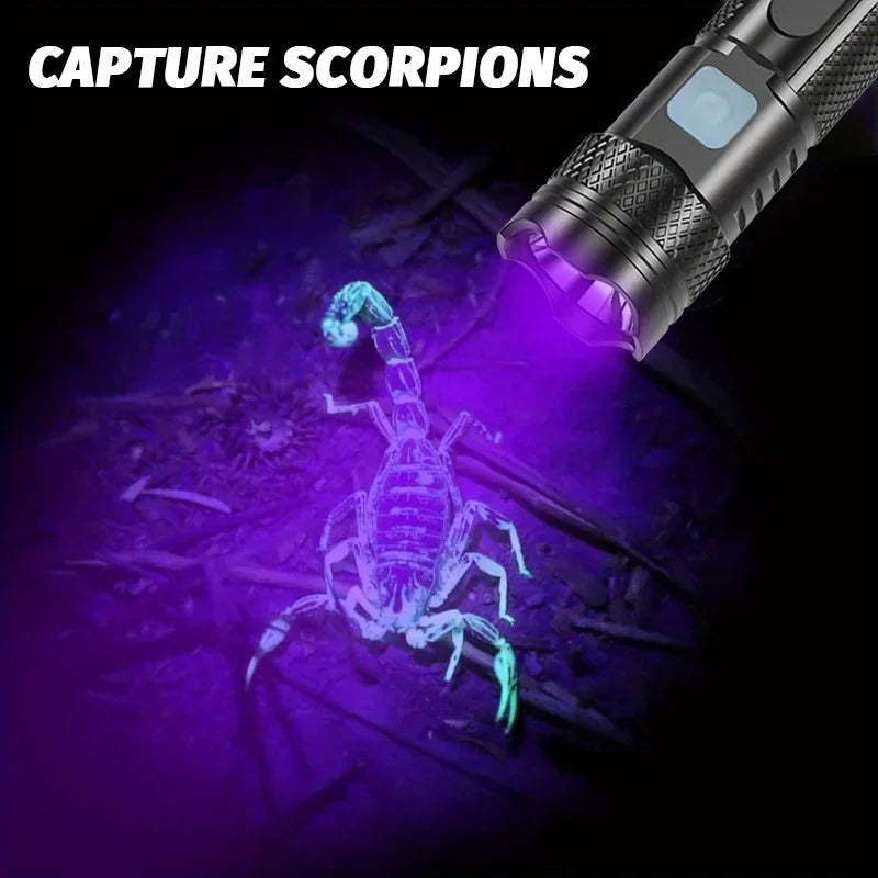 UV Flashlight Black Light | 365nm USB Rechargeable Mini Wood's Lamp