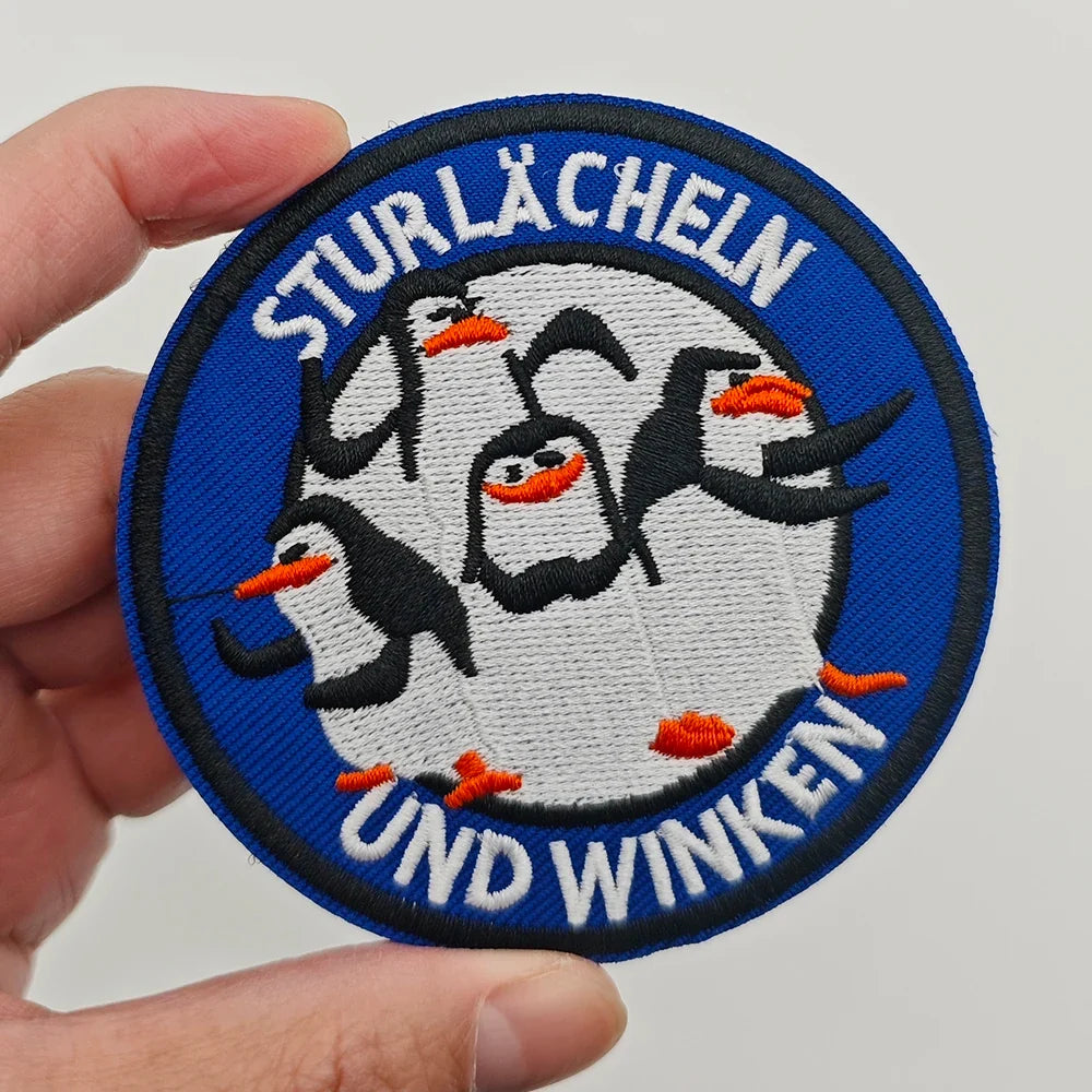 Cartoon Penguin Embroidered Velcro Patch | Cute Tactical Applique for Clothes, Bags, Hats