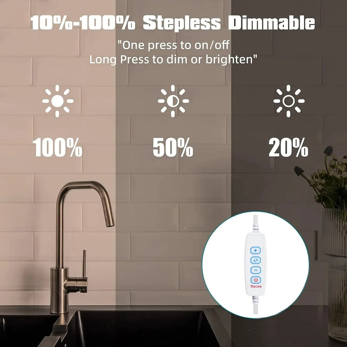 5V USB Under Cabinet LED Light | 3 Color Dimmable Magnetic Night Light