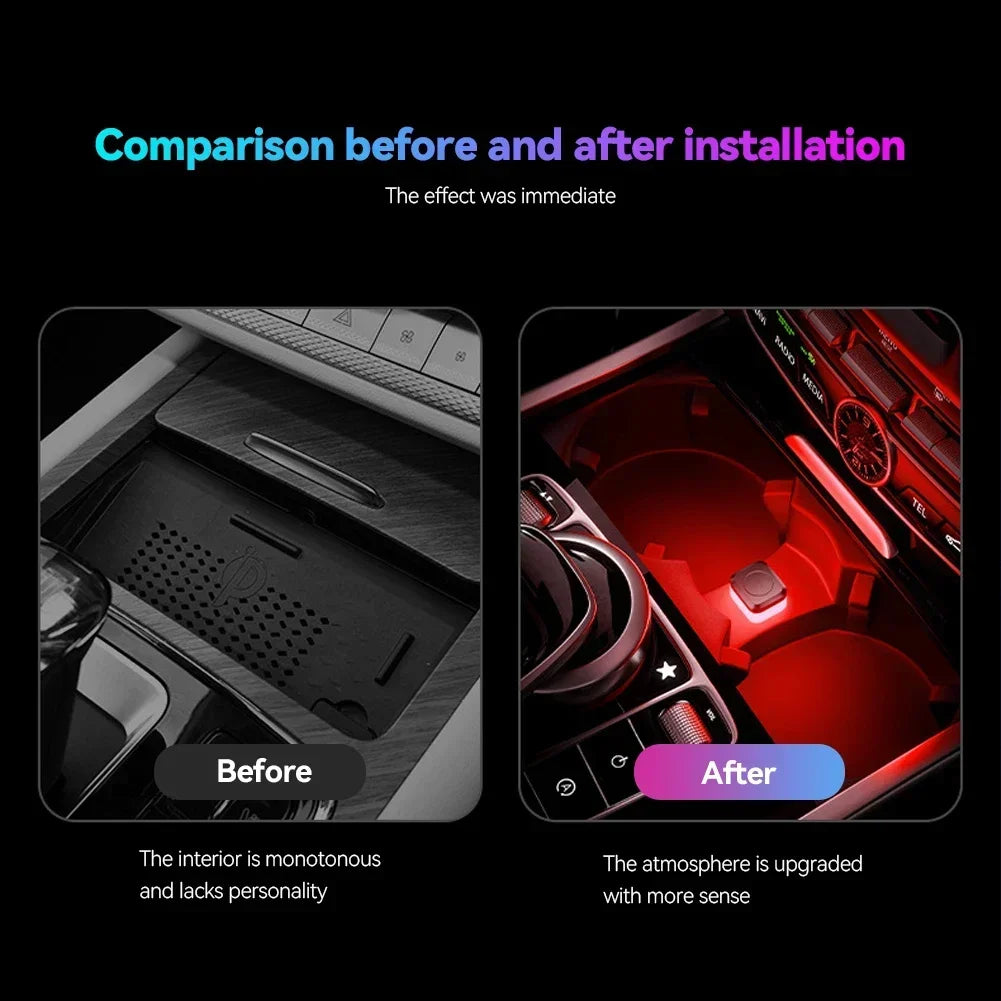 USB Car Ambient Atmosphere Light | Interior LED Lamp with 4 Colors