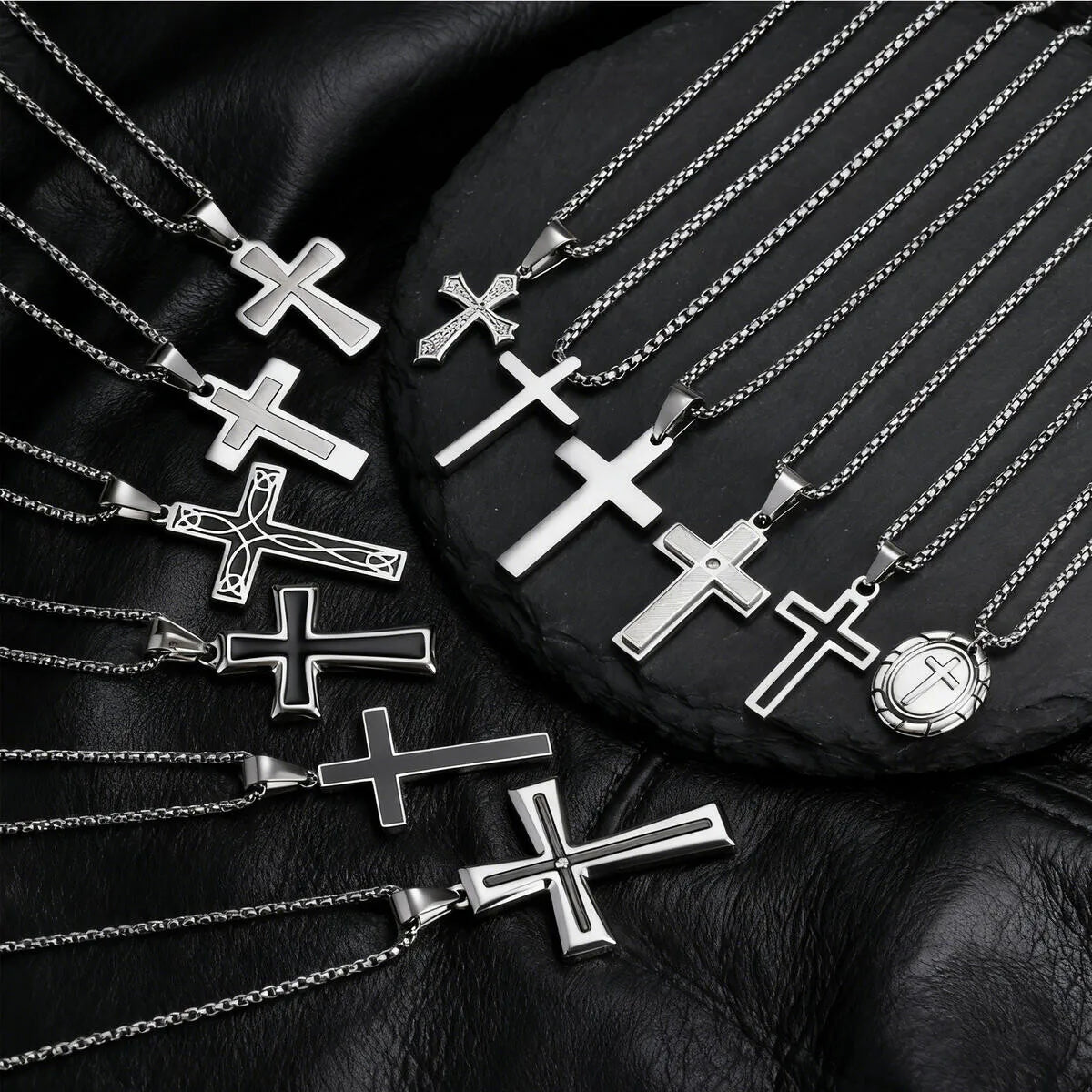 Plain Cross Necklace for Men and Boys | Stainless Steel Silver Tone Religious Jewelry
