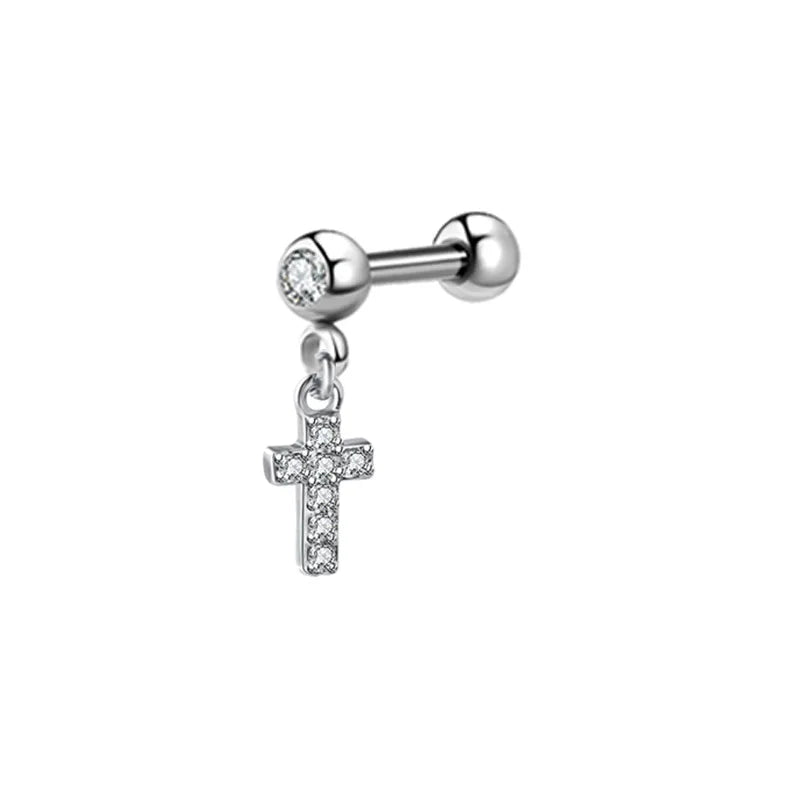 Moon Star Cartilage Earring Set | Cute Tragus Helix Daith Jewelry
