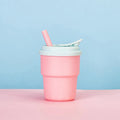 400ml Silicone Coffee Mug with Lid and Straw | Leak-Proof Portable Travel Cup