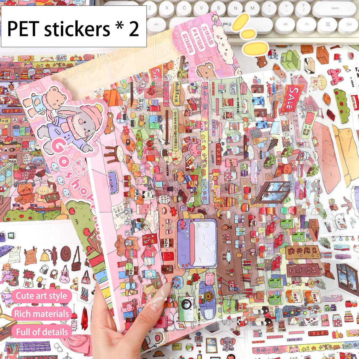 Vintage Grocery Store Stickers | 3D Miniature Collage Decals for DIY Crafts