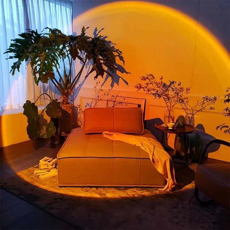 USB Sunset Projection Lamp | Rainbow Atmosphere Night Light for Photography and Room Decor