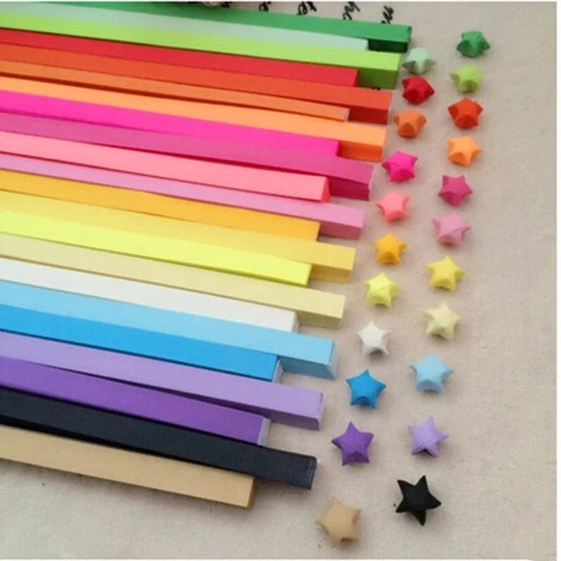 Origami Lucky Star Paper Strips Kit | DIY Folding Craft for Wish Decorations