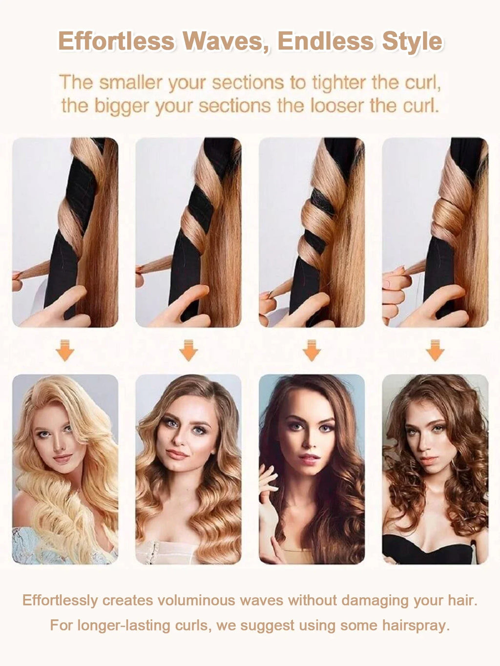 1.6-Meter Extended Lazy Curling Iron With Fine Waves No Heat Or Damage To Hair Sponge Hair Loop Hair Clip Set Sleep Curling Tool