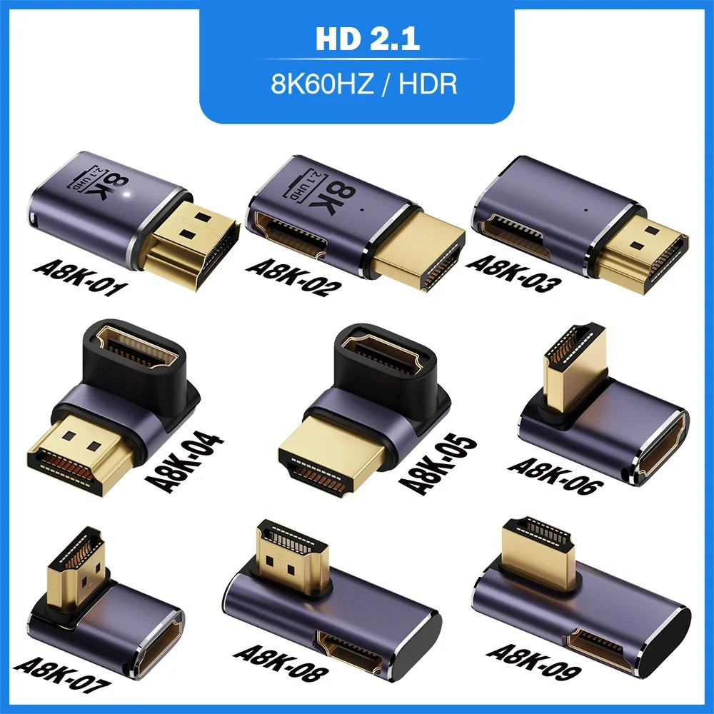 HDMI-Compatible Adapter | Mini and Micro HDMI to HDMI 2.1 Converter 48Gbps 8K60Hz 4K120Hz