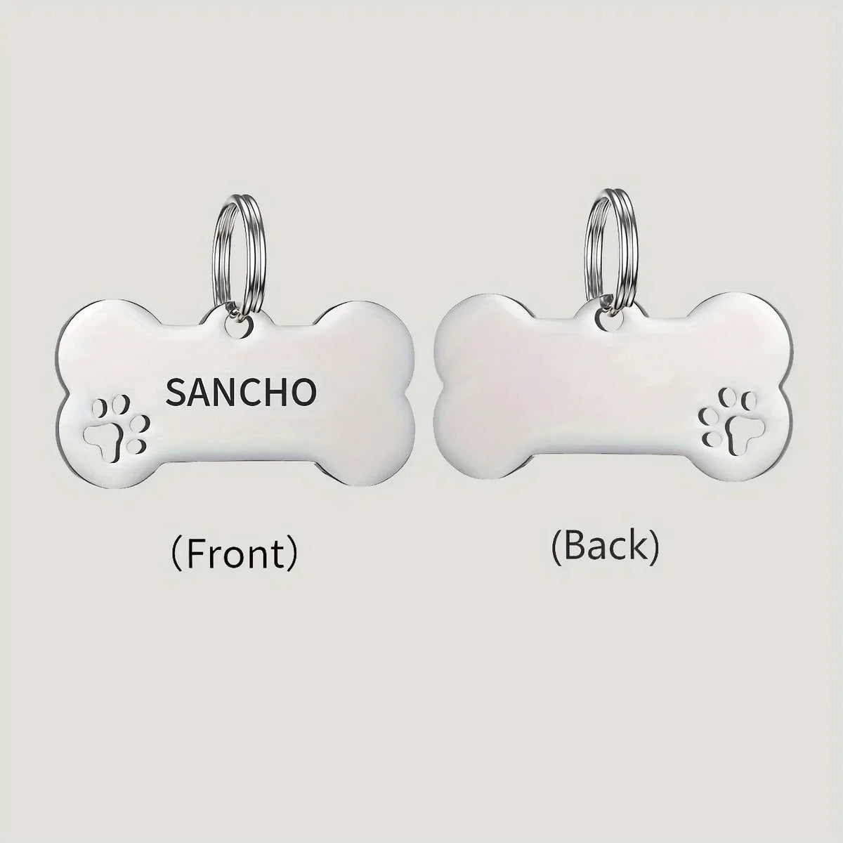 Personalized Dog Cat ID Tag | Custom Engraved Bone Shaped Pet Pendant