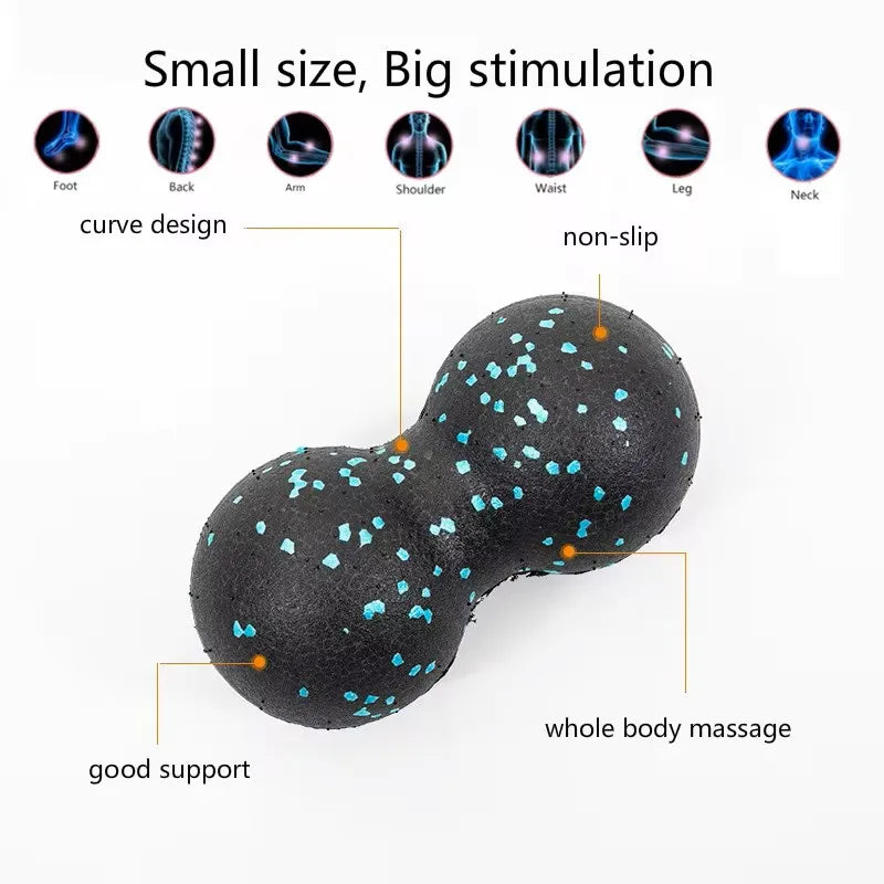 Yoga Peanut Ball Set | Massage Balls and Foam Block for Muscle Recovery