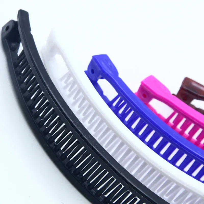 Solid Color Ponytail Hoder Hair Clamp Banana Hair Clips Women Hair Claw Barrettes Hairpins Fashion Styling Accessories for Girl